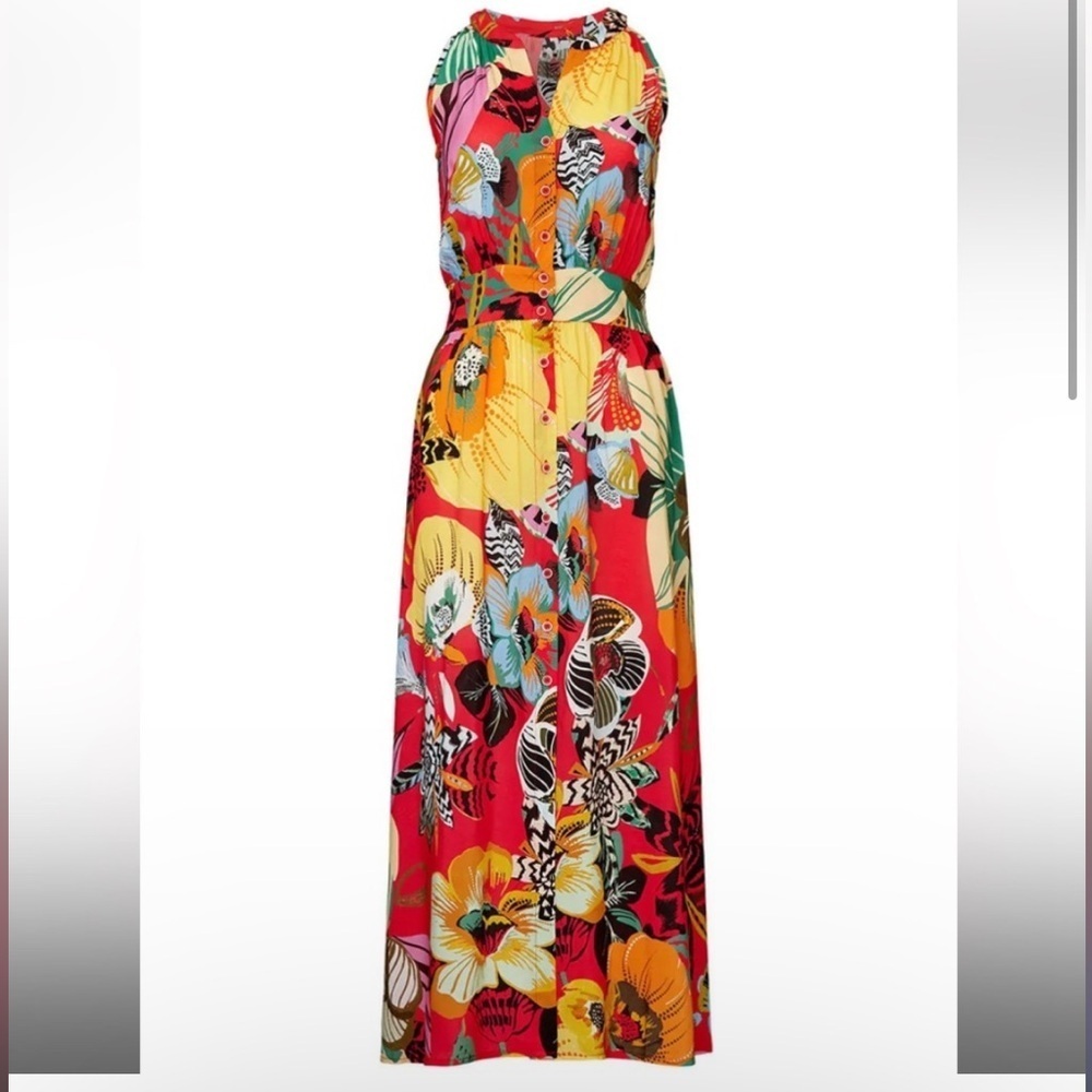 AldoMartins Burge Floral Midi Dress Ladies 6 Tropical Resortwear Travel Vacation - Picture 8 of 8
